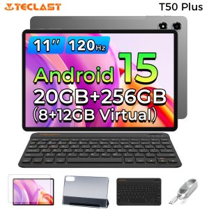 Teclast T50 Plus Tablet 11-inch TDDI Display, 120Hz Refresh Rate, Unisoc T7280 Octa-Core Mali-G57 GPU, 8GB+12GB Extension RAM 256GB Storage, LTE Support Dual SIM, Android 15 System, Metal Unibody 8000mAh Battery Type-C charging, 13MP+5MP Camera, Tablet, Pad, Tablet, Pad