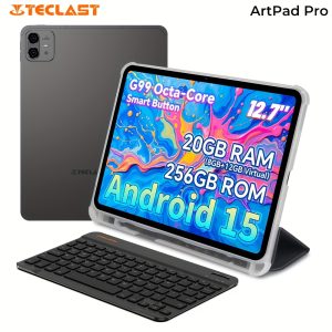 Teclast ArtPad Pro 12.7-inch Tablet with 90Hz Refresh Rate, MTK G99 Octa-Core CPU, 20GB (8+12GB), 256GB Storage, Dual SIM, Android 15, Hyper-Audio, 10000mAh Battery, Type-C Charging, Tablet, Pad, Tablet, Pad