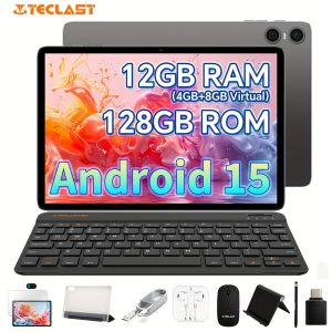 Teclast P30T Tablet New Android 15, 10.1-inch IPS Display, 12GB 4+8GB RAM 128GB ROM With With support 1TB TF Card, Unisoc T606 Octa-Core Mali-G57 GPU, 6000mAh Battery, Keyboard, Teclast Case, Tablet film, Headphones, Stylus, Holder