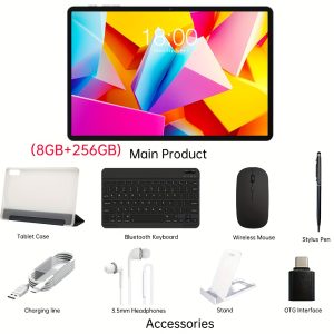 Teclast T50PLUS 2025New Android 15 Tablet, 11 Inch IPS 1920X1200 Resolution, 120Hz Refresh Rate, T7280 Octa-Core, 20Gb(8Gb+12Gb Expansion) RAM, 256GB ROM, 4G Dual SIM LTE, 8000Mah Battery, 5Mp Front 13MP Back Camera, Tablet Case