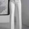 Women'S Elegant White Straight-Leg Pants - Formal & Everyday Trousers with Button Closure, All-Season Office & Party Pants for Women