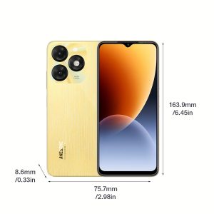 itel A70 256GB+4GB, Golden, 6.6-inch HD+ultra-narrow bottom frame+side fingerprint+flagship composite board appearance, 5000mAh long battery life+Type-C 10W fast charging (nocharger), Dual Sim Smartphone, Hd Display Phone, Ultrathin Frame, Stylish