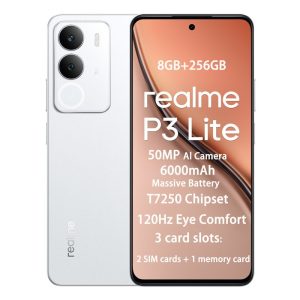 Realme P3 Lite | 8+256GB | 50MP AI Camera | 120Hz Eye Comfort Display | 6000mAh Large Battery | T7250 Chipset | Pulse Light | 2 SIM Cards + 1 Memory Card | Long Battery Life | Large Screen | Gaming Phone | Office Phone | Outdoor Phone